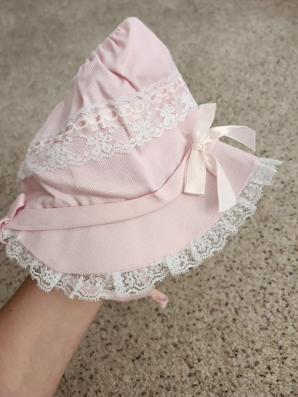 Vintage Pink Baby Sun Bonnet